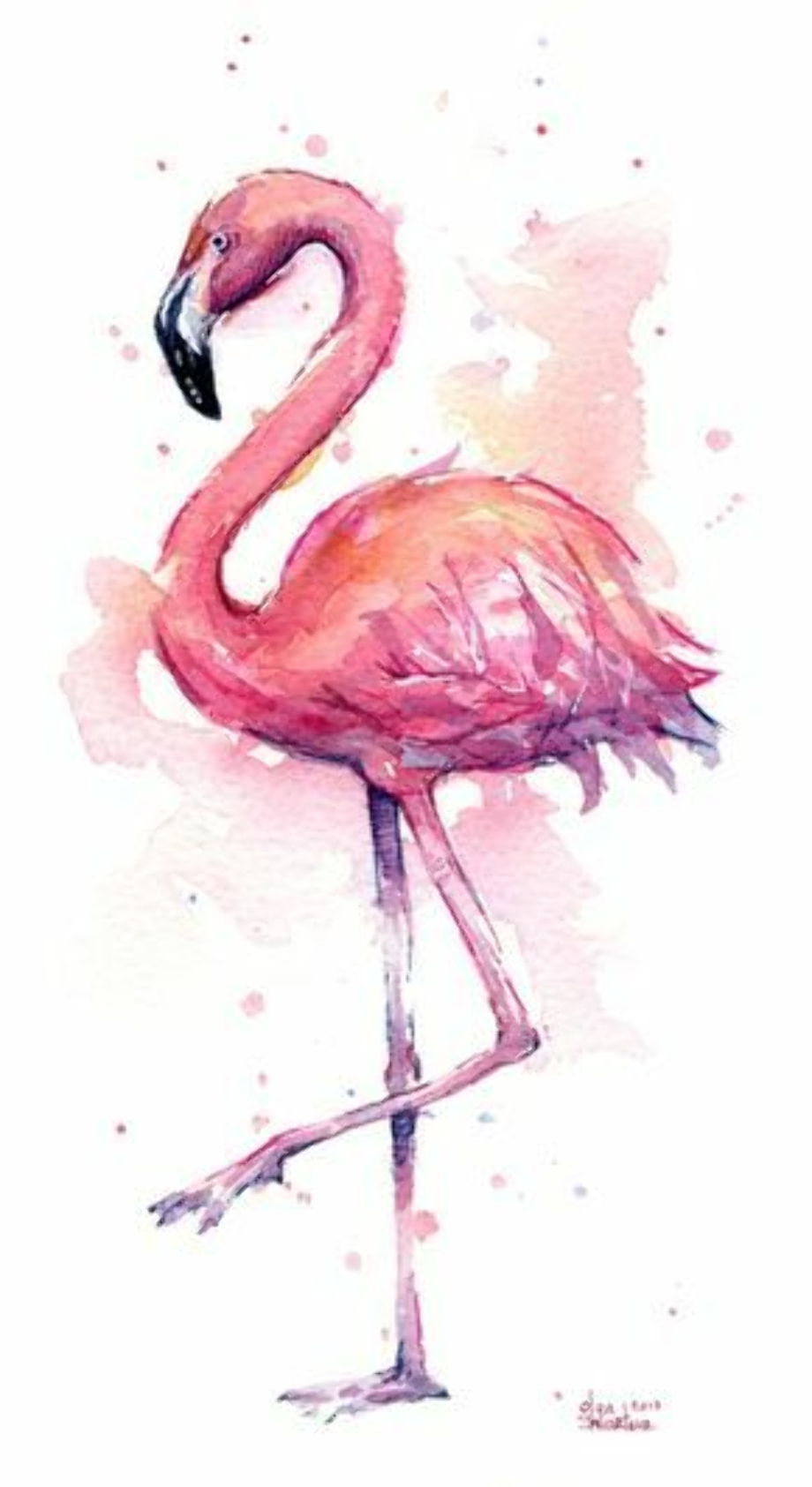 christmas flamingo painting