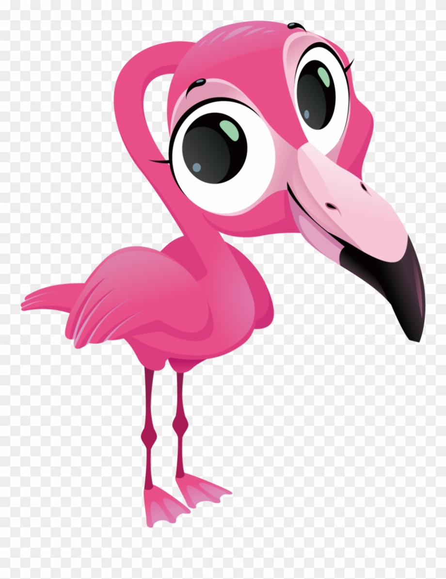 aggresive cartoon flamingo