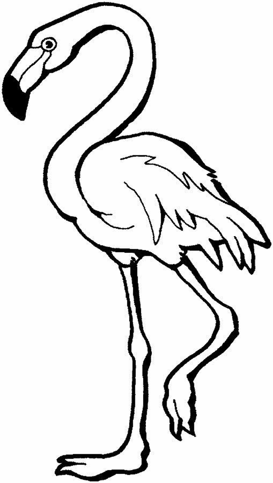 cute cartoon flamingo black and white