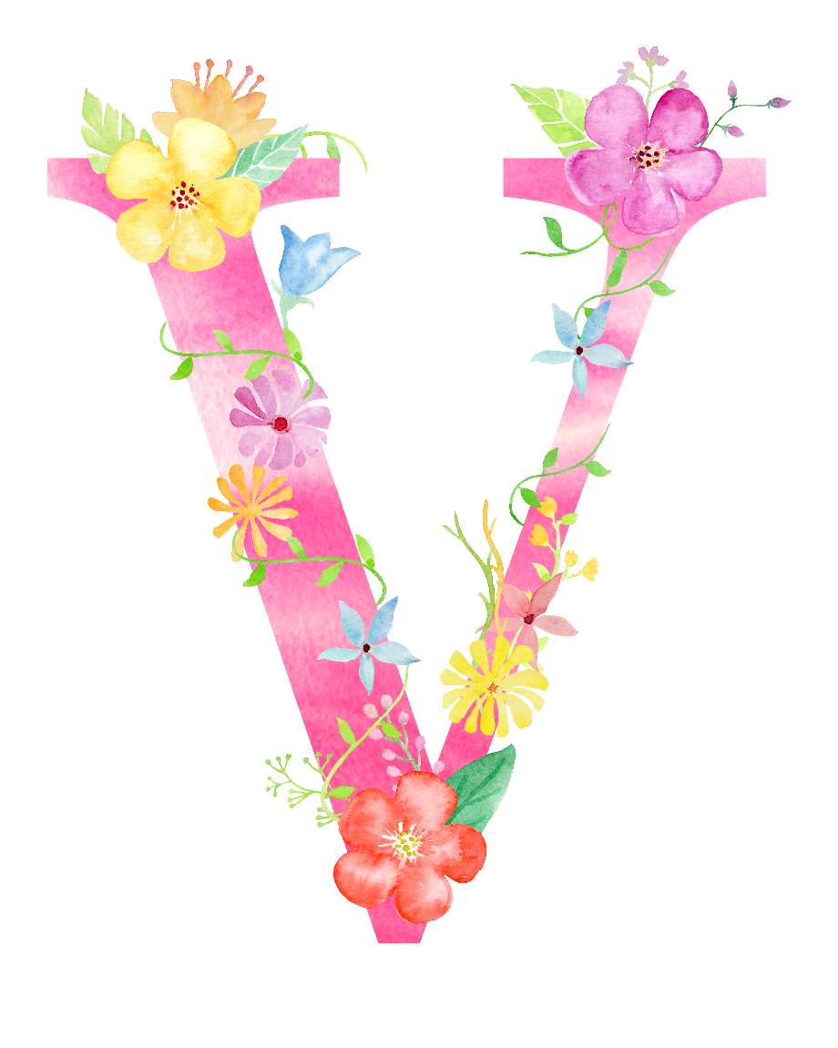 Download High Quality Flower clipart alphabet v Transparent PNG Images ...