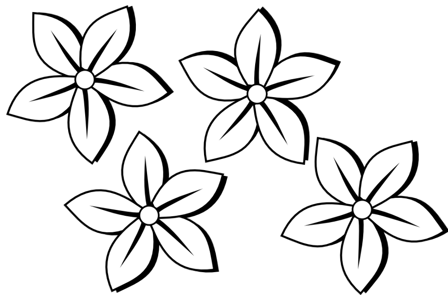 black and white flower clipart printable