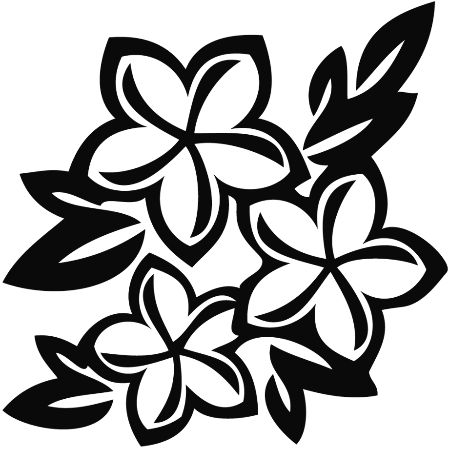 black and white flower clipart floral