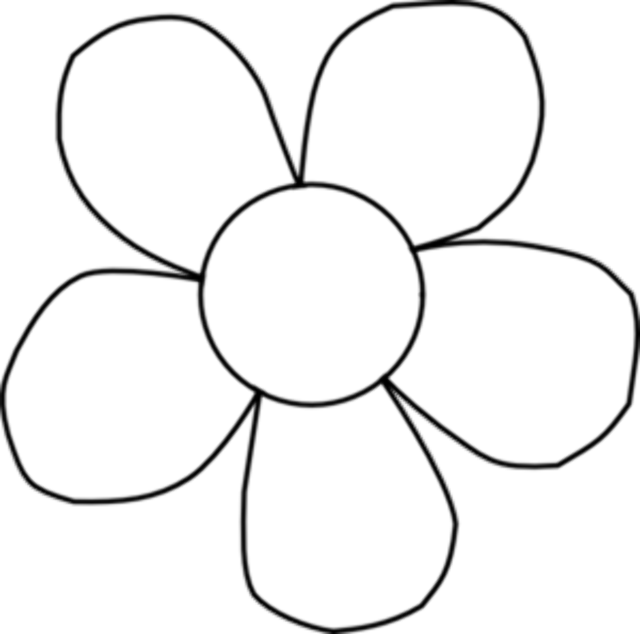 black and white flower clipart simple