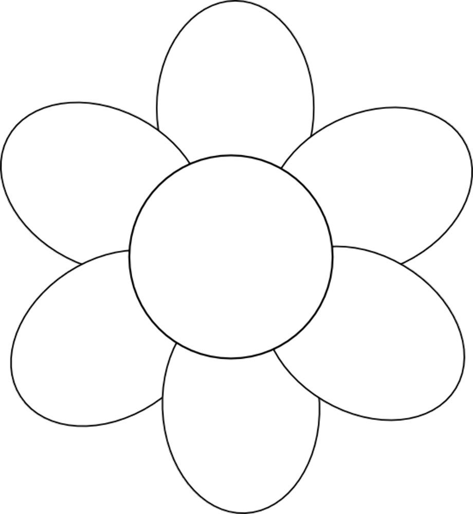 black and white flower clipart template