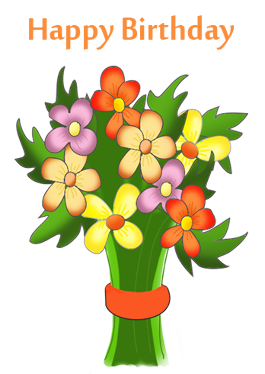 happy birthday clipart free floral