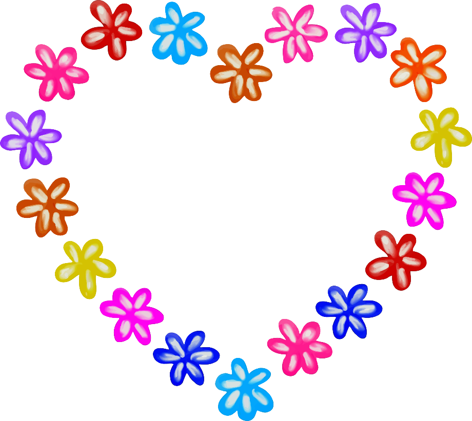 Flower clipart heart shaped