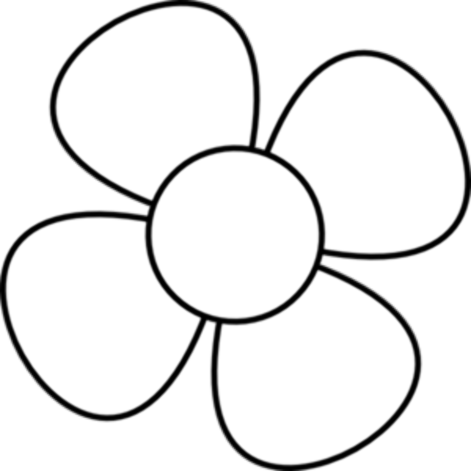 black and white flower clipart small