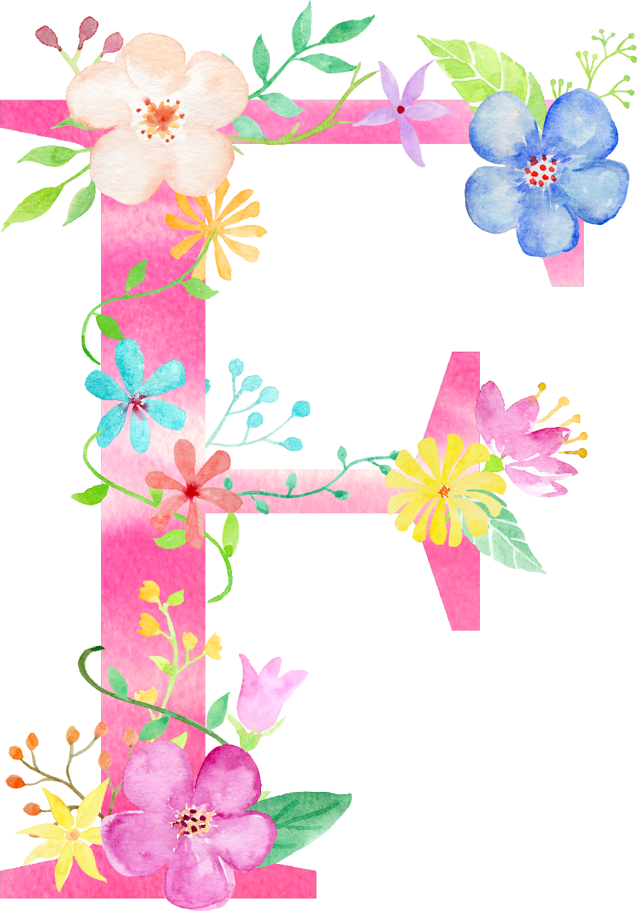 Flower clipart alphabet v