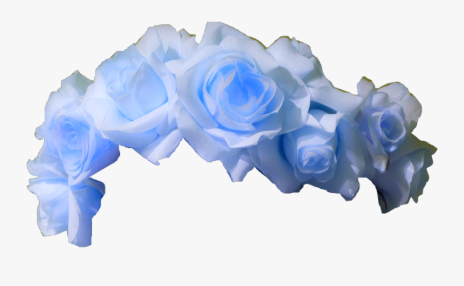 transparent flower crown blue