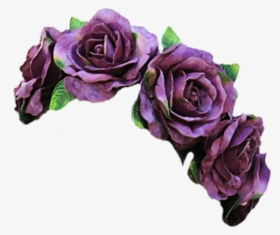 transparent flower crown purple
