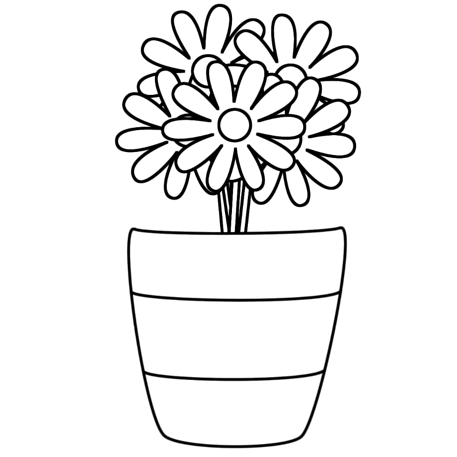 Download High Quality flower pot clipart colouring Transparent PNG ...