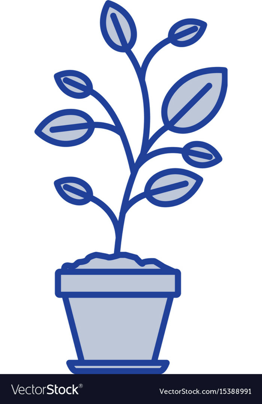 flower pot clipart blue