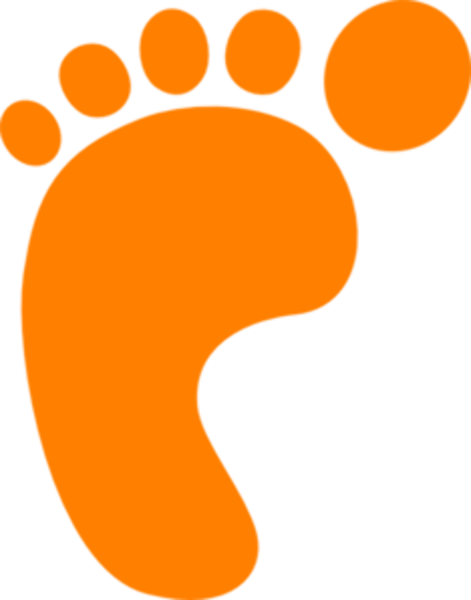footprint clipart orange