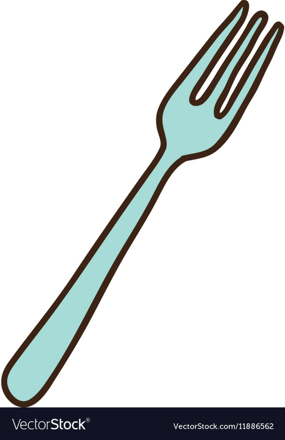 fork clipart blue