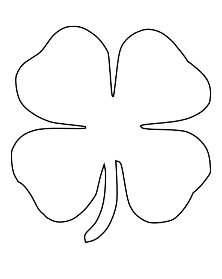 Large Printable Four Leaf Clover