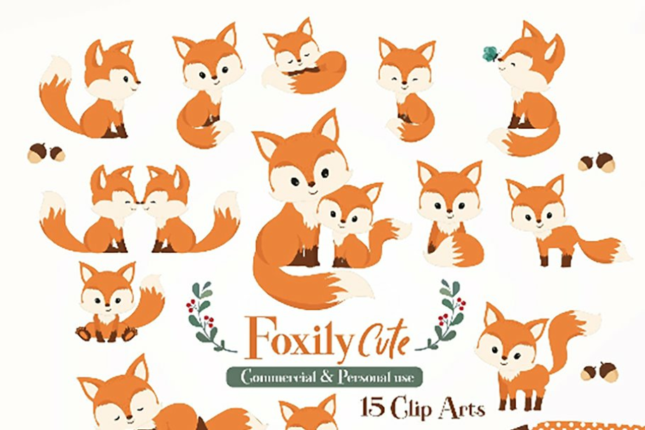 fox clipart cute