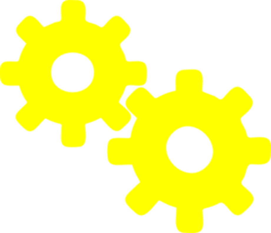 gears clipart yellow
