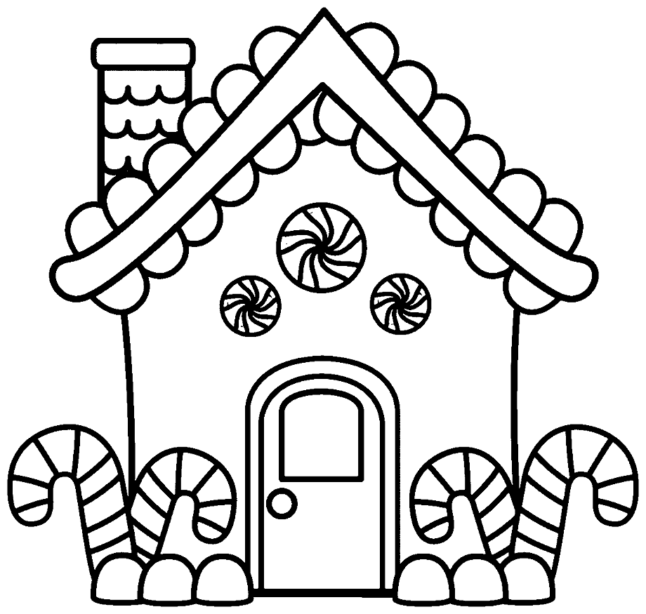 gingerbread house clipart outline