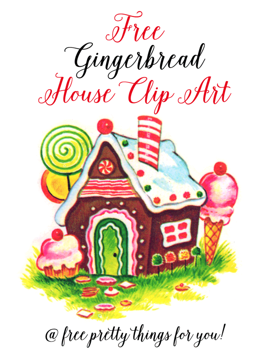 gingerbread house clipart cute
