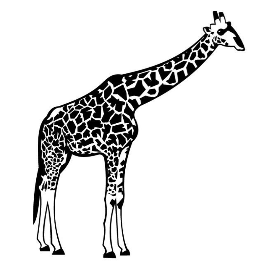 Giraffe Face Clip Art Black And White