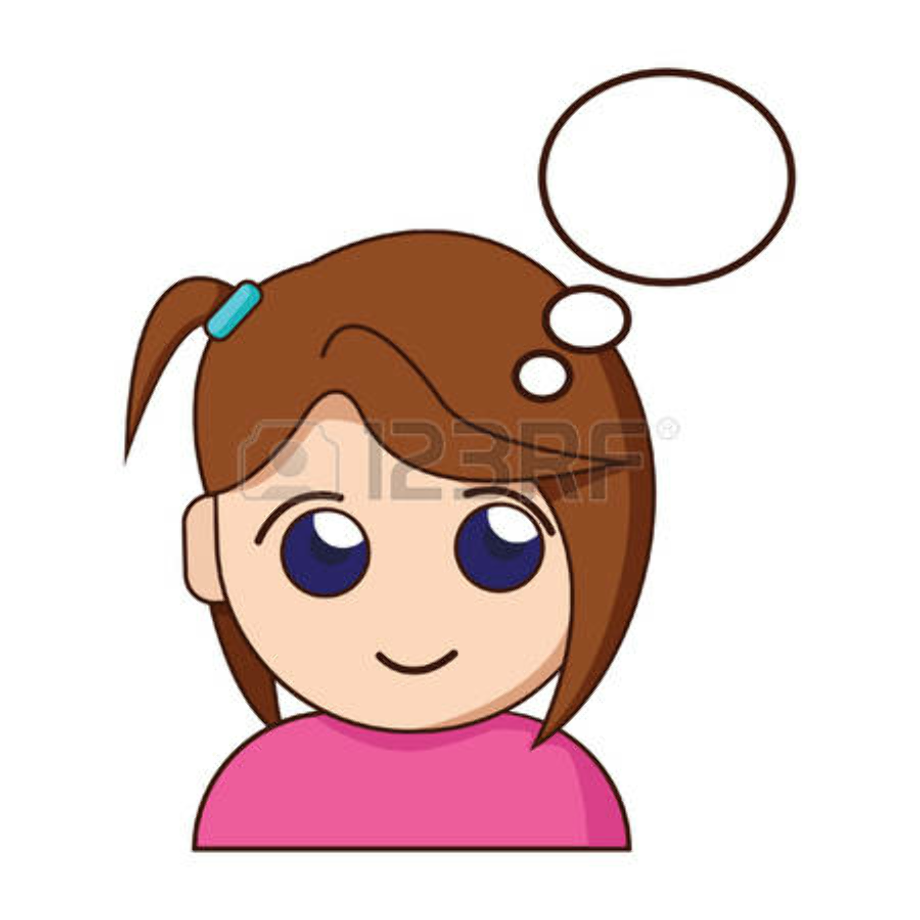 thinking clipart girl