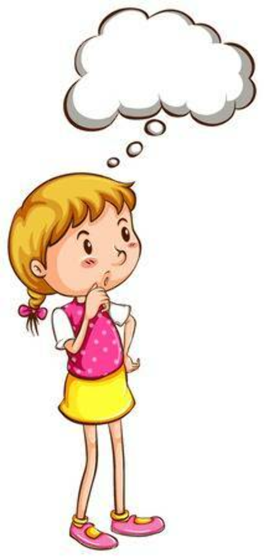 girl clipart thinking