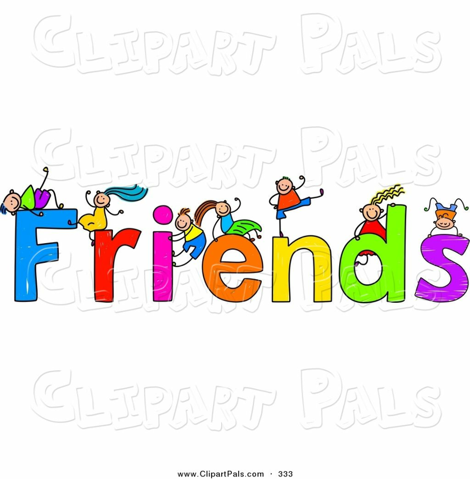 friends clipart word