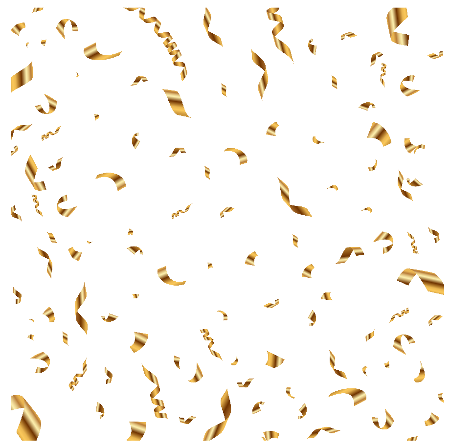 confetti transparent background golden