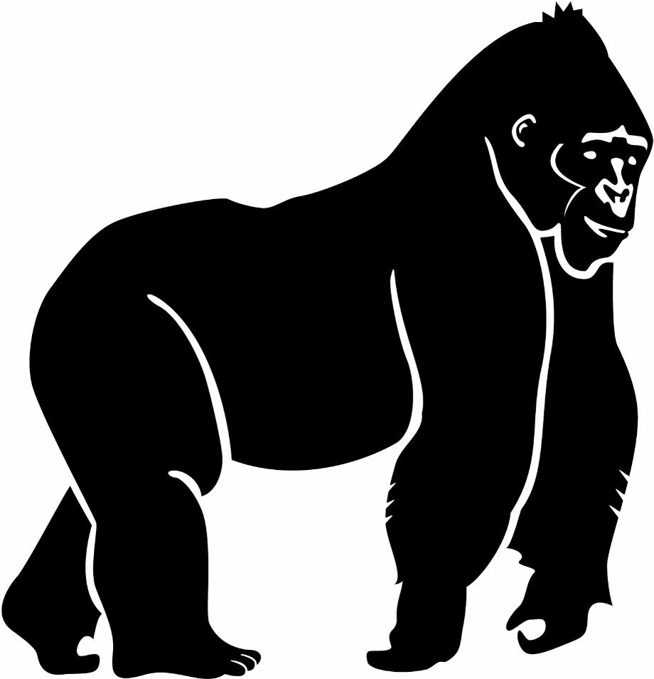 gorilla clipart silhouette