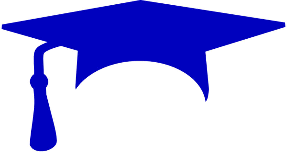 graduation hat clipart blue