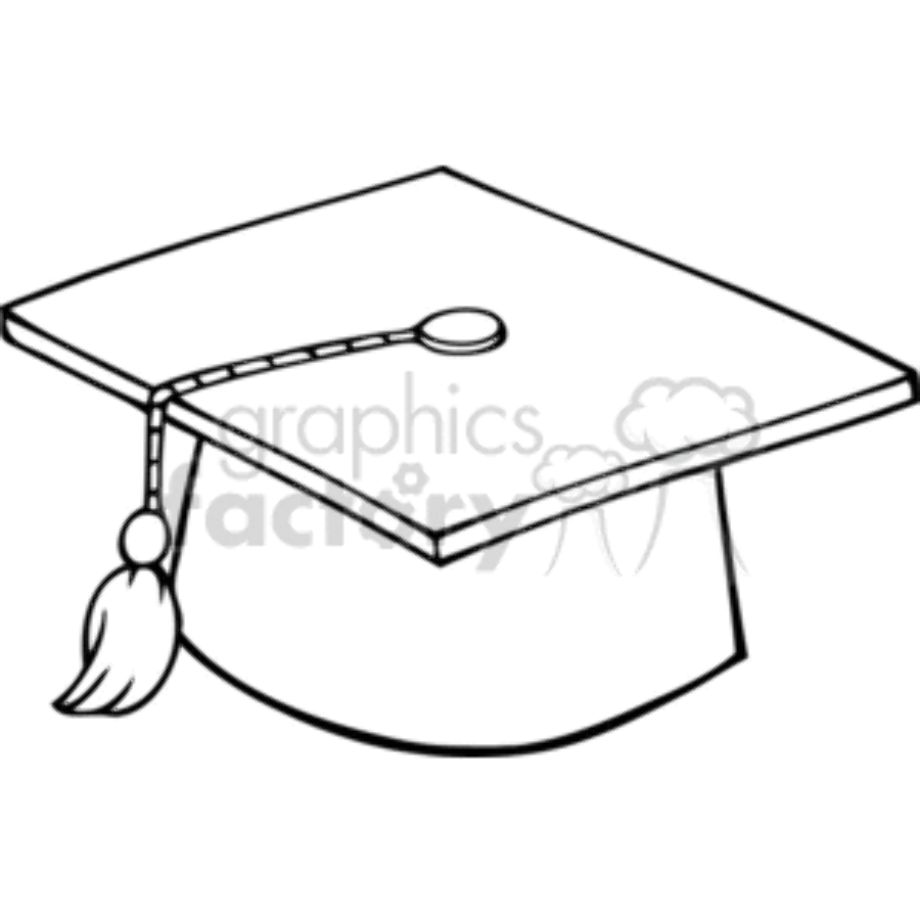 graduation cap clipart outline
