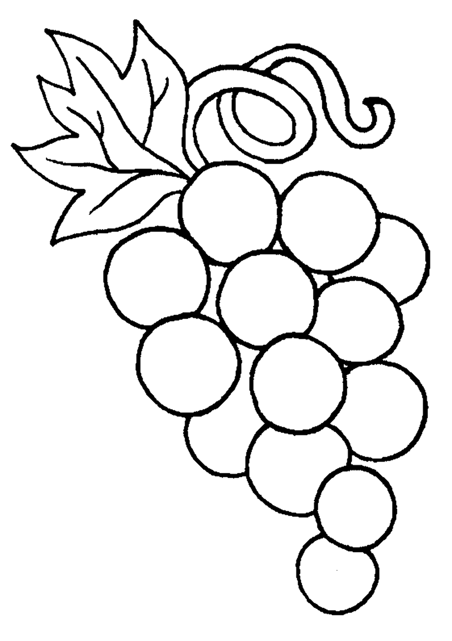 grape clipart black and white