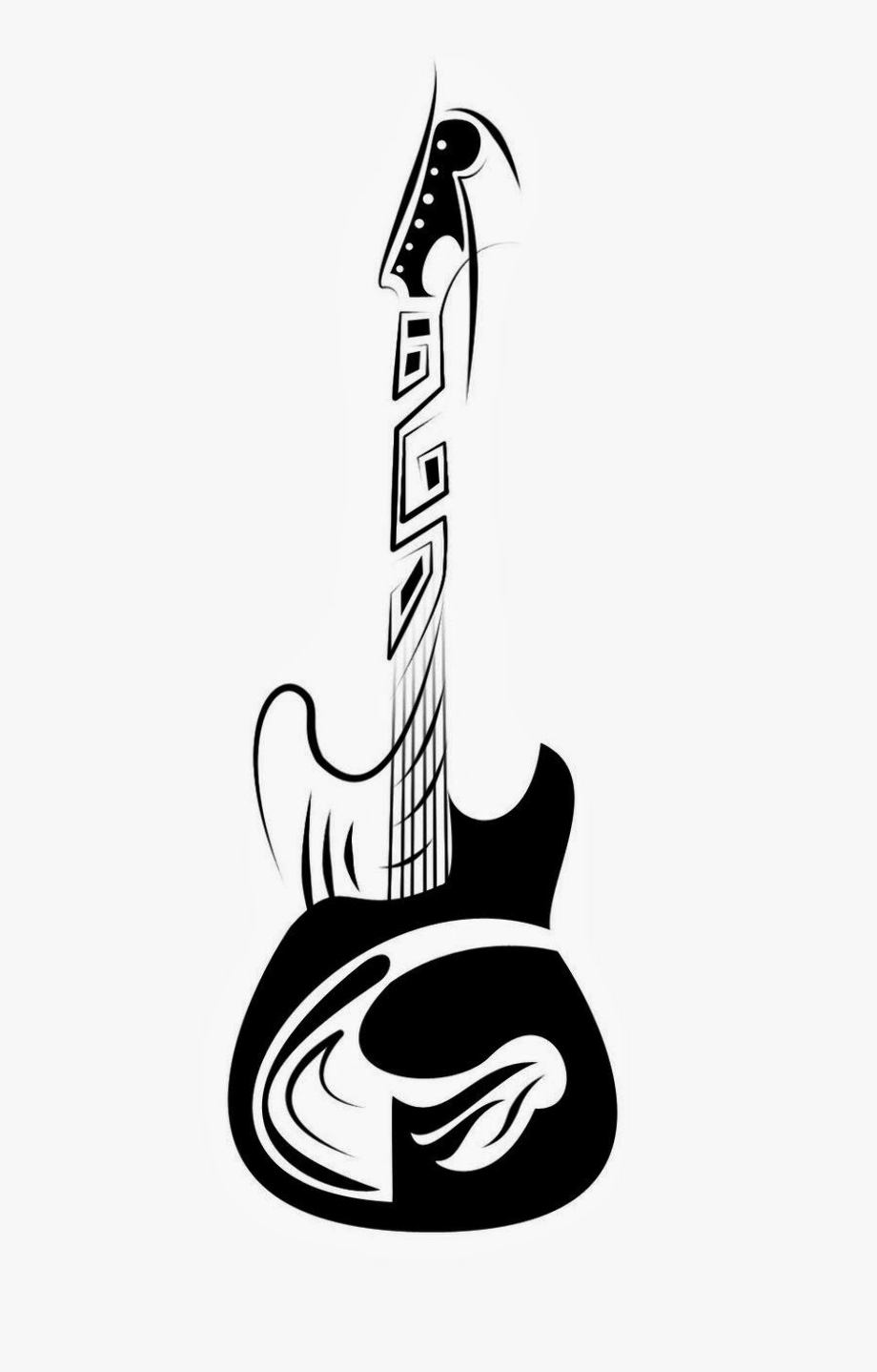 guitar logo tribal