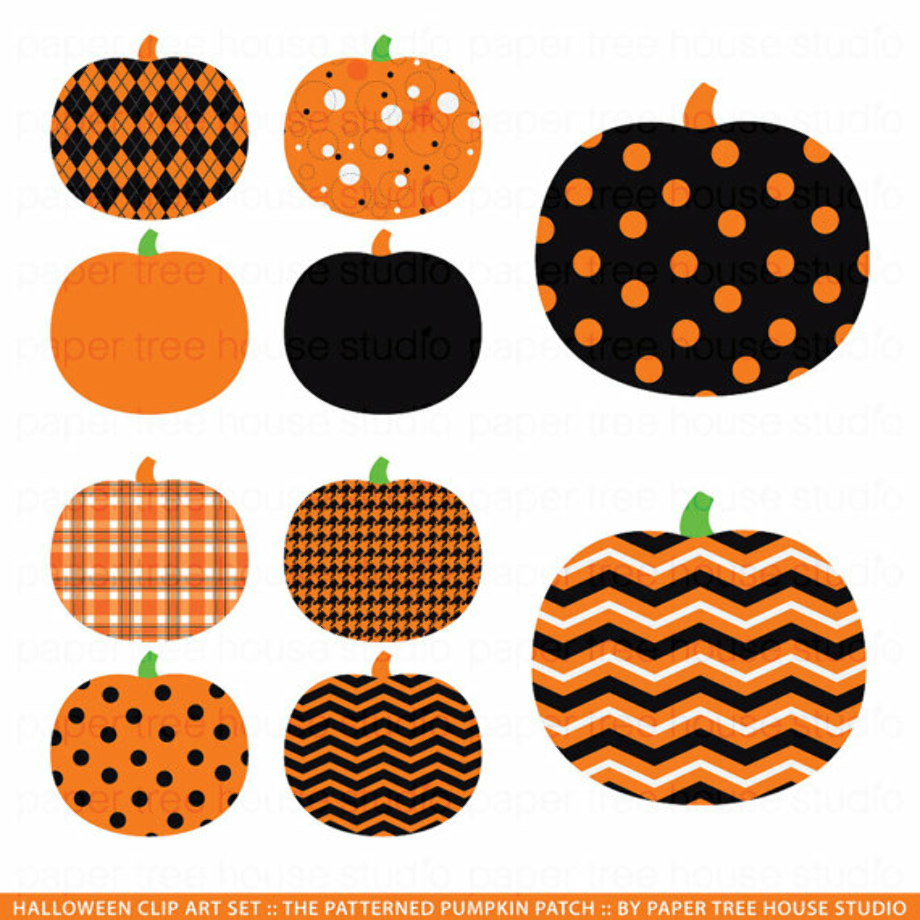 pumpkin clipart black and white polka dot