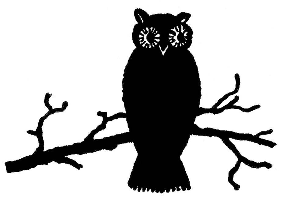 owl clipart black and white scary
