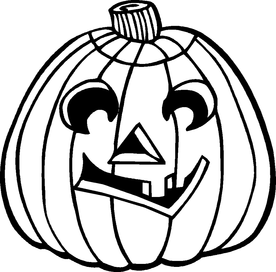 pumpkin clipart black and white scary