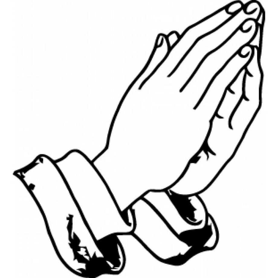 praying hands clipart black white