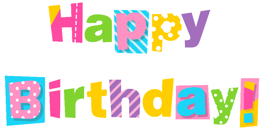 happy birthday clipart colorful