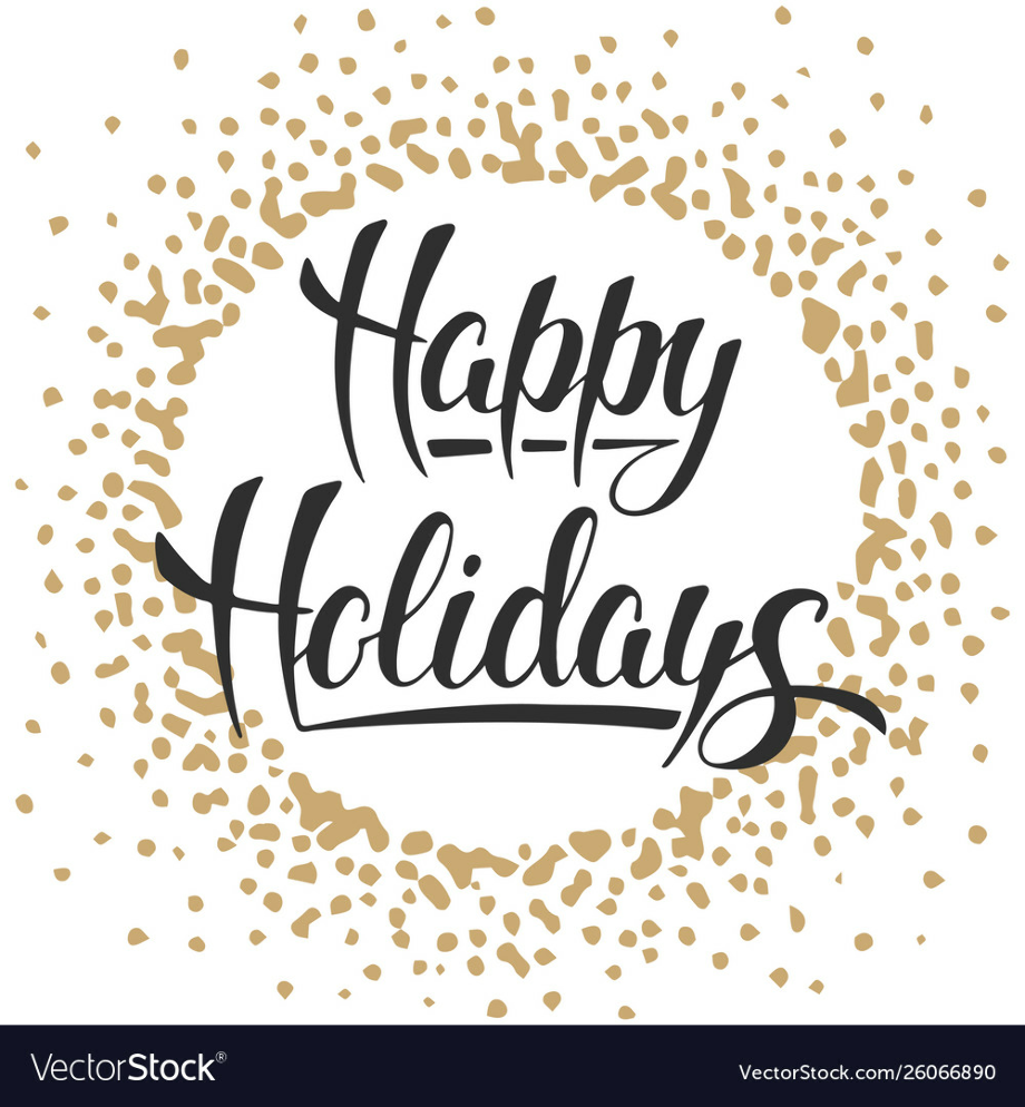 happy holidays clipart calligraphy