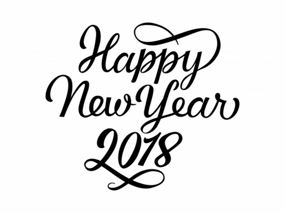 happy new year 2018 clipart white
