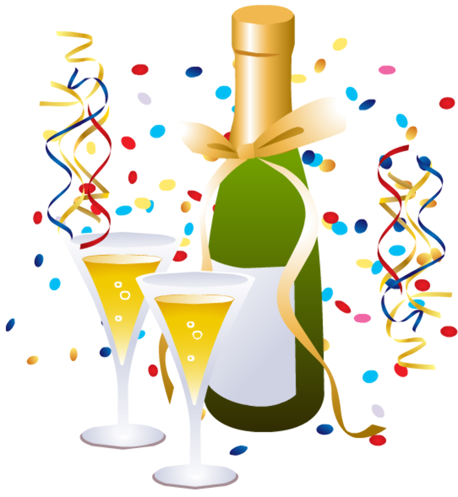 happy new year clipart champagne