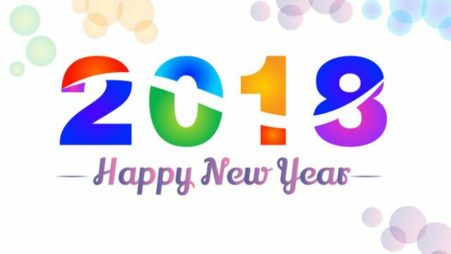 happy new year 2018 clipart colorful