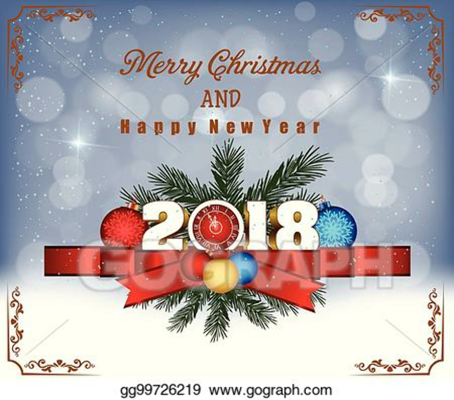 happy new year 2018 clipart merry christmas