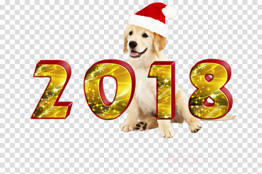 happy new year clipart dog