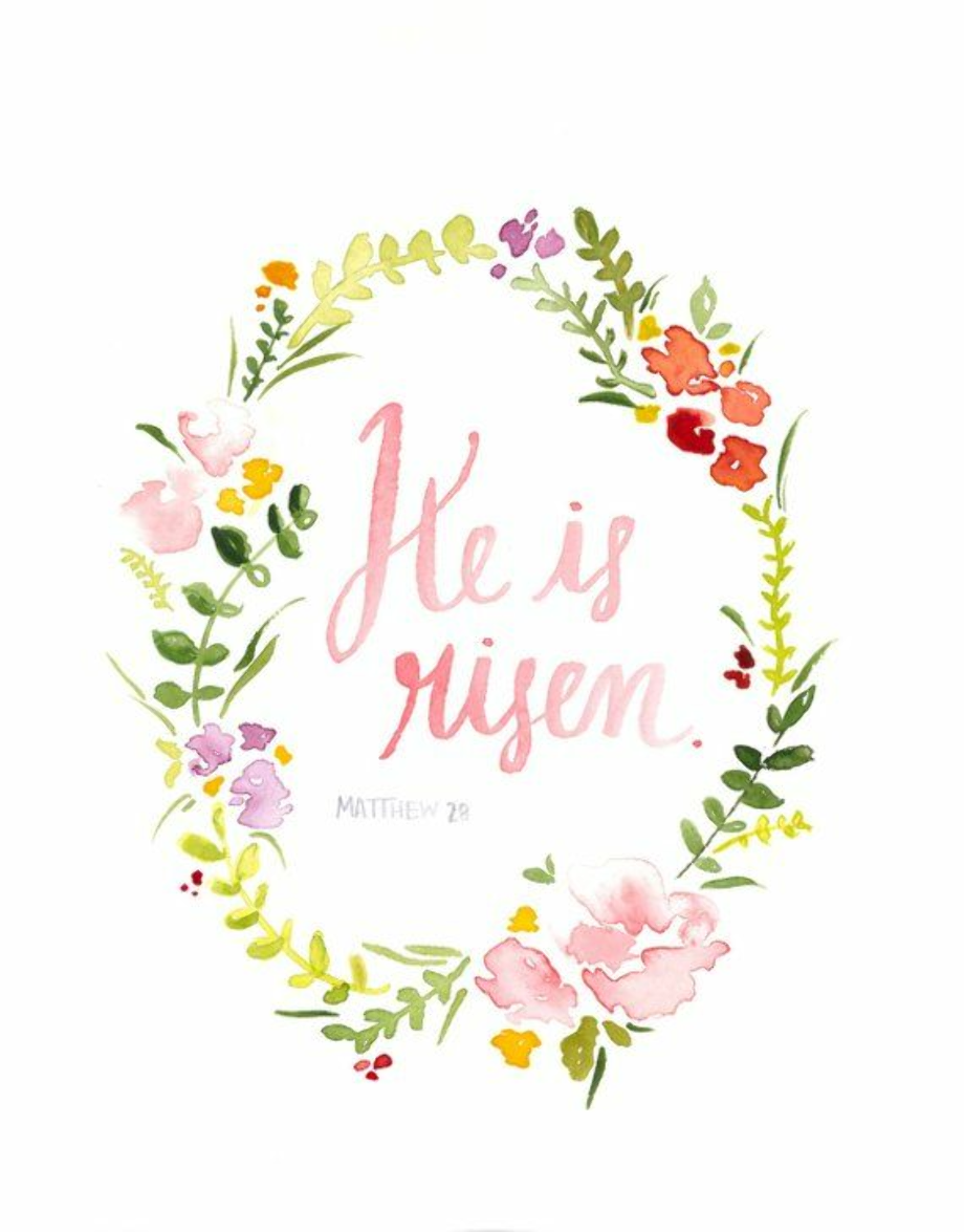 he is risen clipart floral