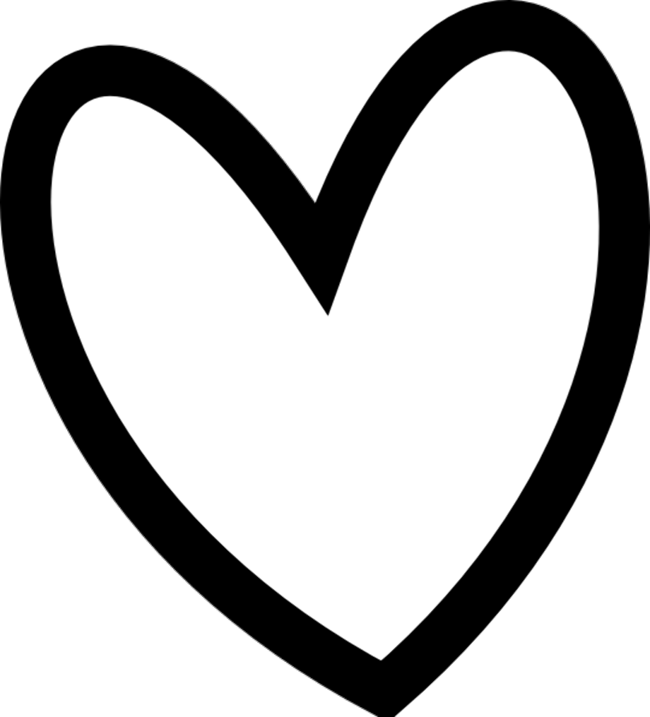 heart clipart black and white outline