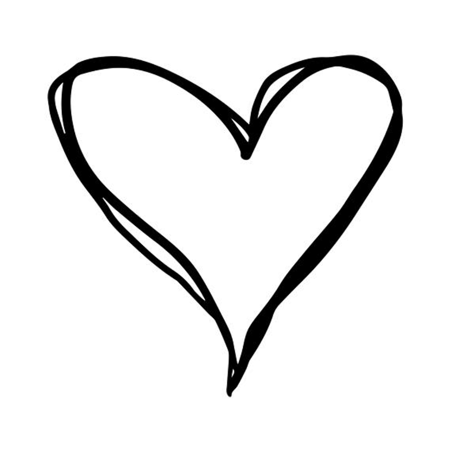 heart outline clipart hand drawn