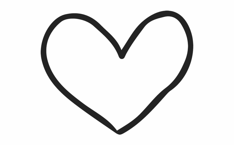 heart clipart black and white hand drawn