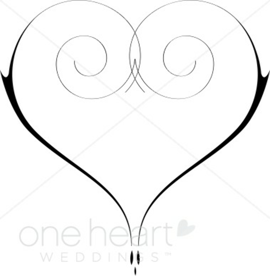 heart clipart black and white fancy