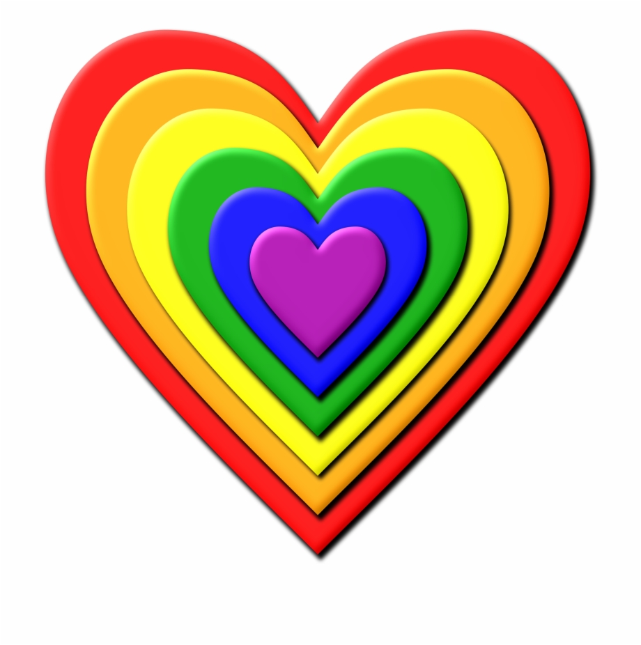 clipart heart rainbow